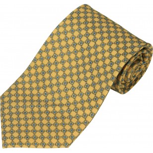 Corbata 100% seda estampada,firma" PAOLO FERRARA Italia",tono amarillo